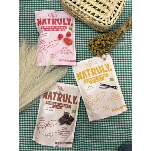Proteína Vegana BIO de Frambuesa y Fresa 350g | Natruly