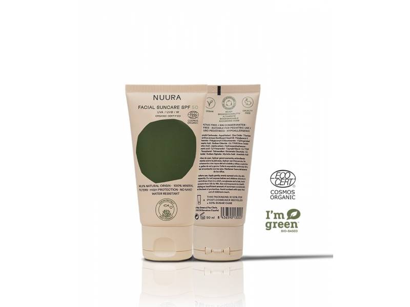 Crema facial solar SPF50 50ml, de NUURA