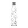 Botella térmica Hojas blanco y negro 500ml, de Chilly,s bottles
