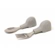 CUBIERTOS ACERO+SILICONA ELEFANTE GRIS, de tiny twinkle